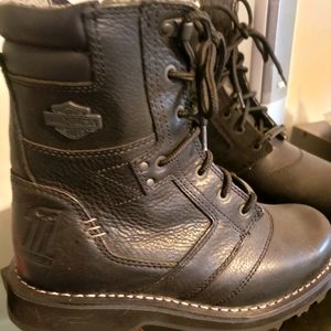 Harley Davidson Men's Black Leather Boots, Size 8.5